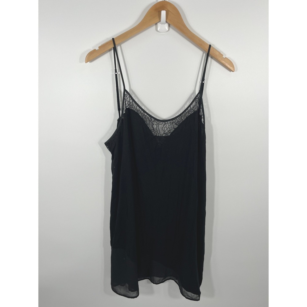 90s Y2K Womens Slip Dress 14 Black Lace Sheer Asymmetrical Dark Fairy Whimsigoth